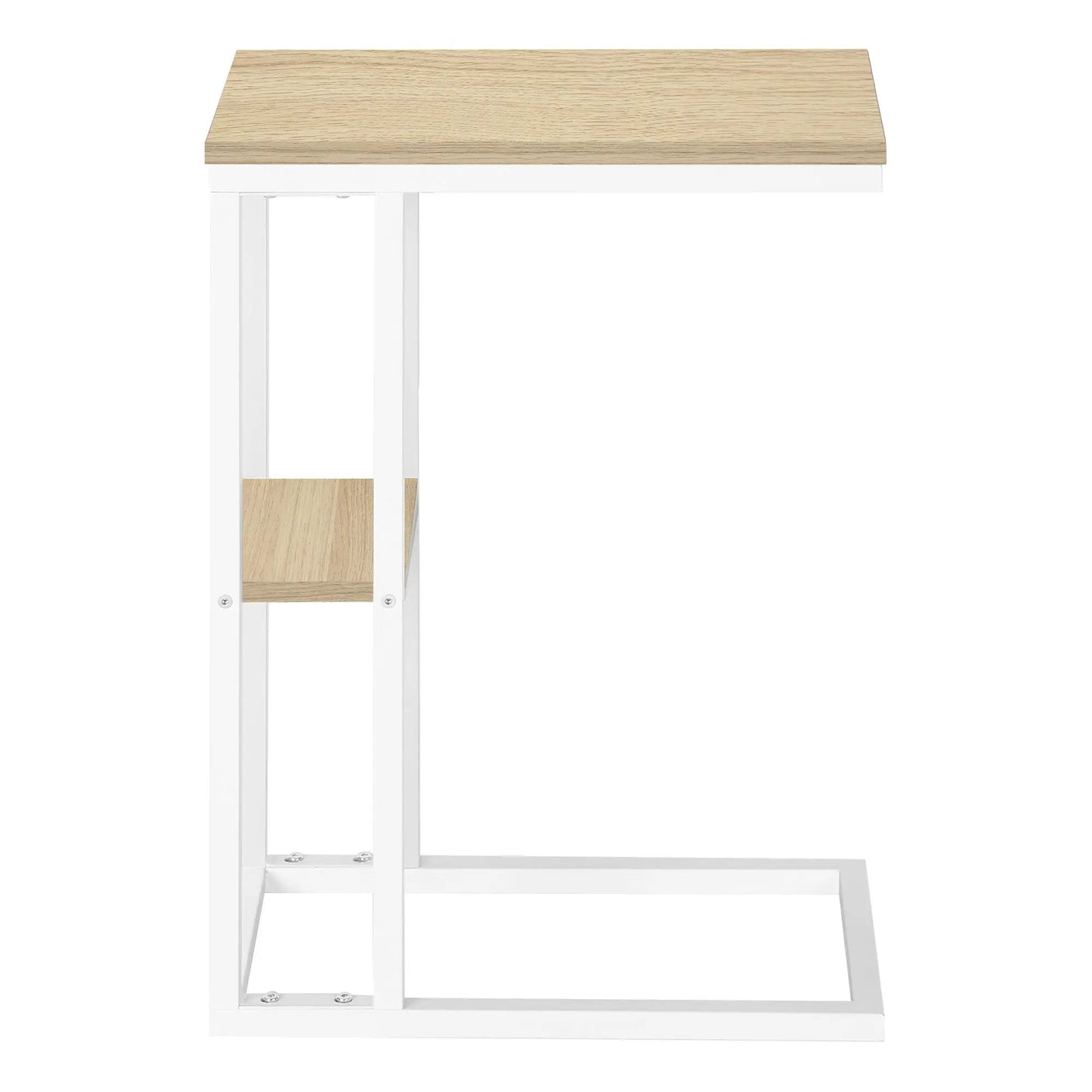 C Shaped Accent Table Marble Look and Modern