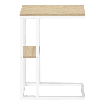 C Shaped Accent Table Marble Look and Modern