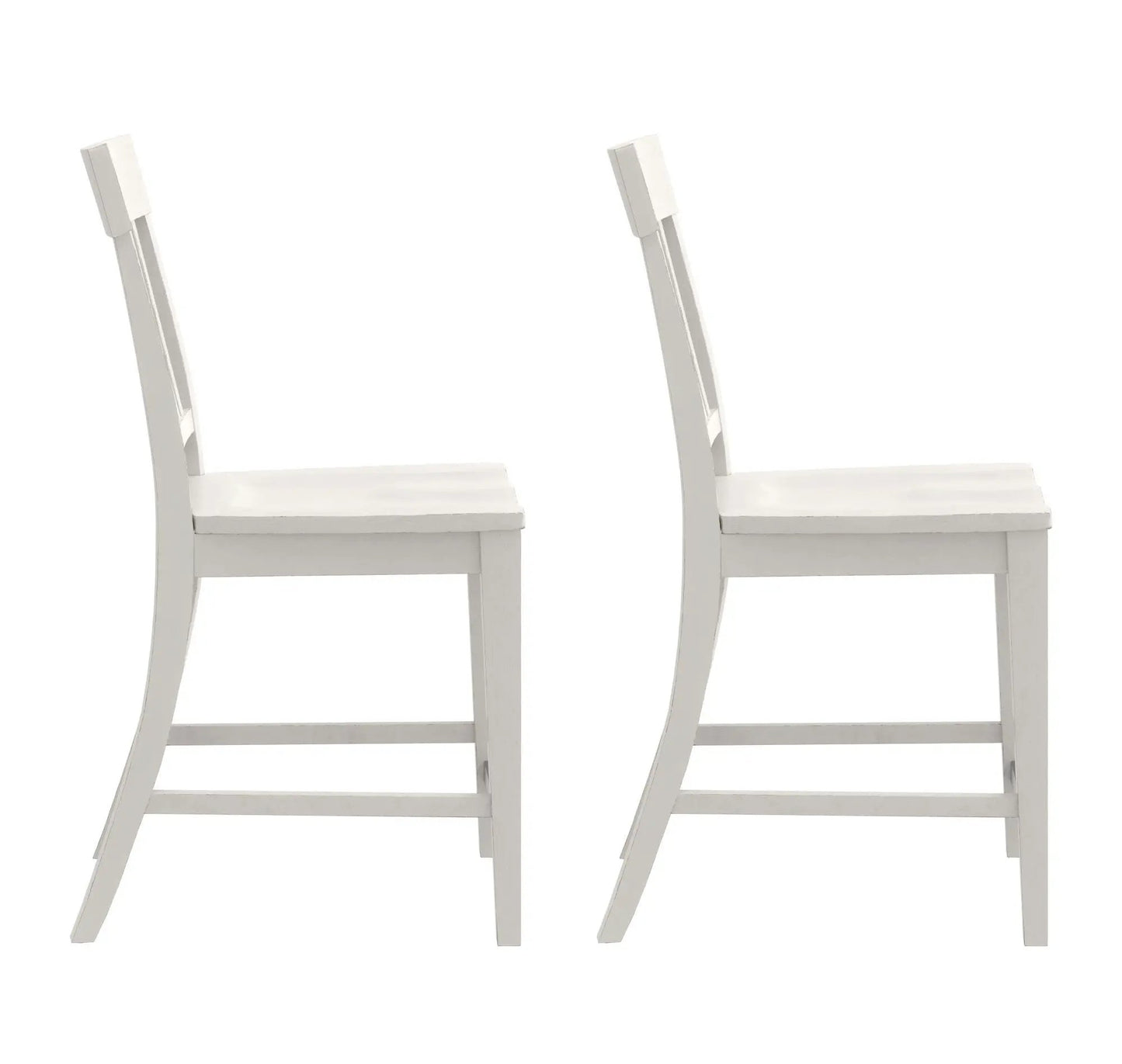 Slat Back Counter Stool Set of 2 in white with solid wood legs on Tampa Home & Garden Store