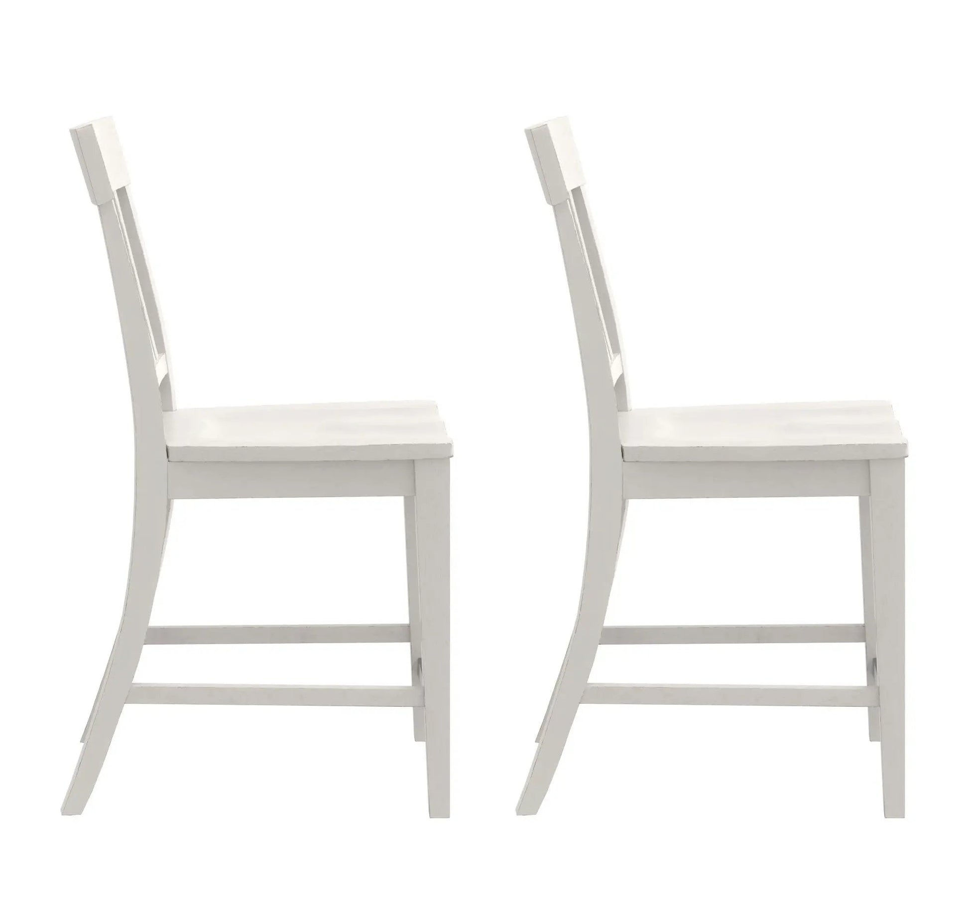 Slat Back Counter Stool Set of 2 in white with solid wood legs on Tampa Home & Garden Store
