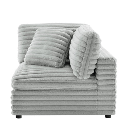 Jenny 2 Piece Sofa Sectional gray plush fur cushions on stacked sofa on Tampa Home & Garden Store