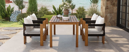Luxury 5 Piece Acacia Wood Patio Dining Set for 4
