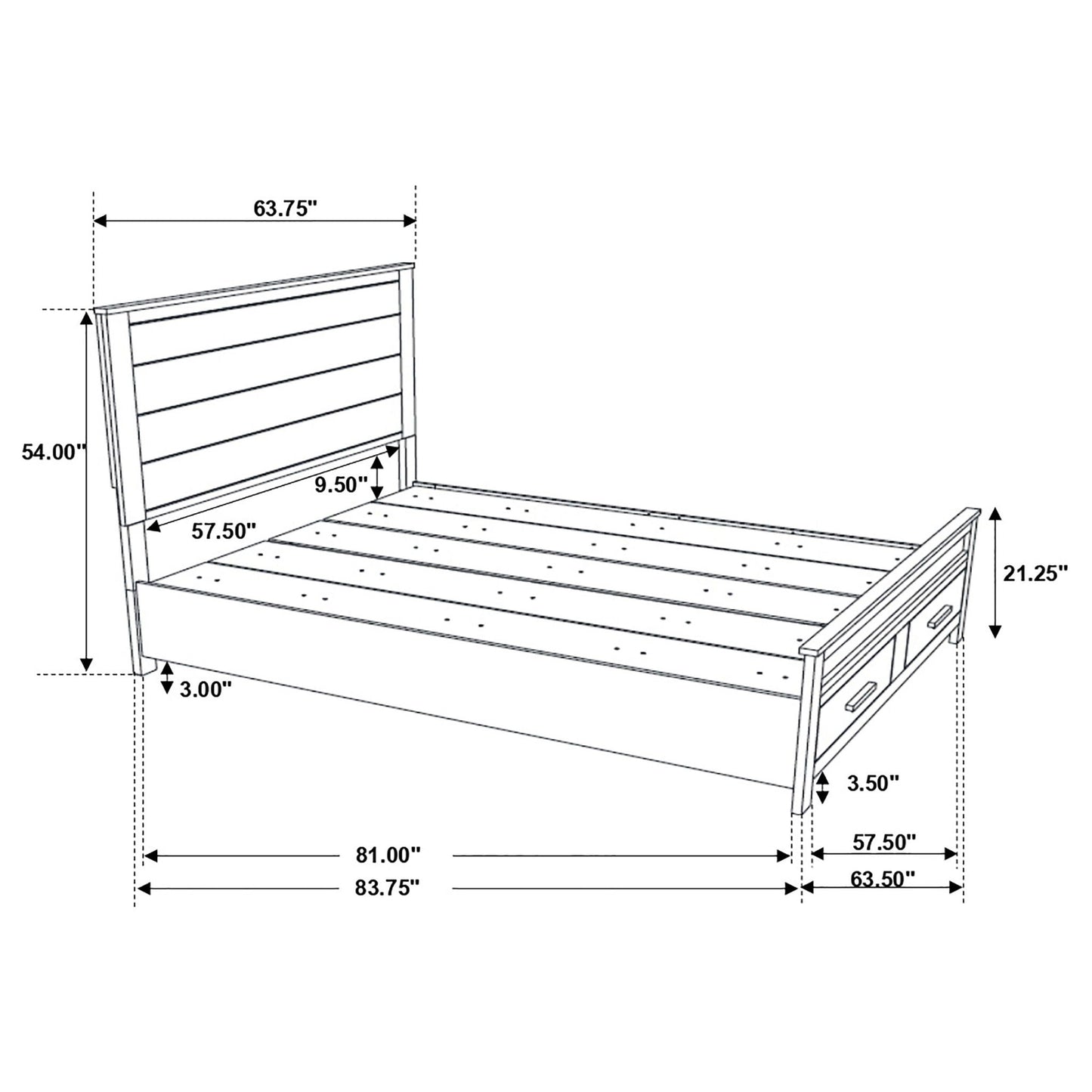 Queen storage bed with platform design in brown finish and drawer storage by HouseOfZazla on Tampa Home & Garden Store