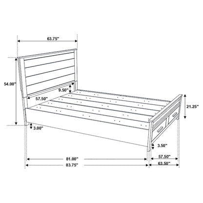 Queen storage bed with platform design in brown finish and drawer storage by HouseOfZazla on Tampa Home & Garden Store