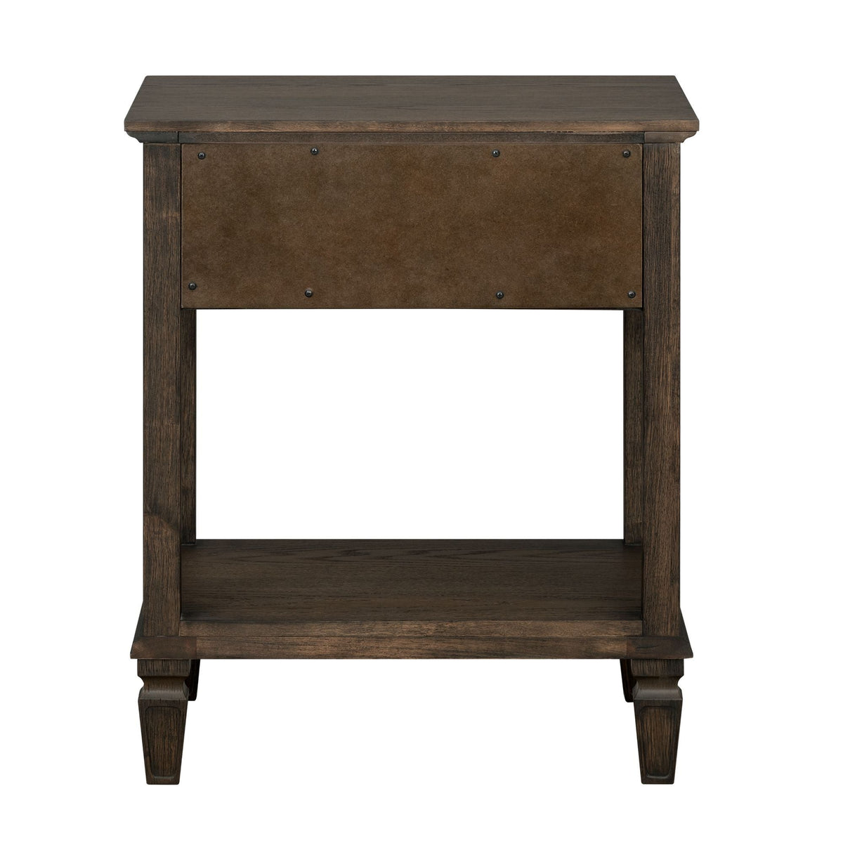 Bedside table with drawer and shelf in dark brown wood by HouseOfZazla accent nightstand on Tampa Home & Garden Store