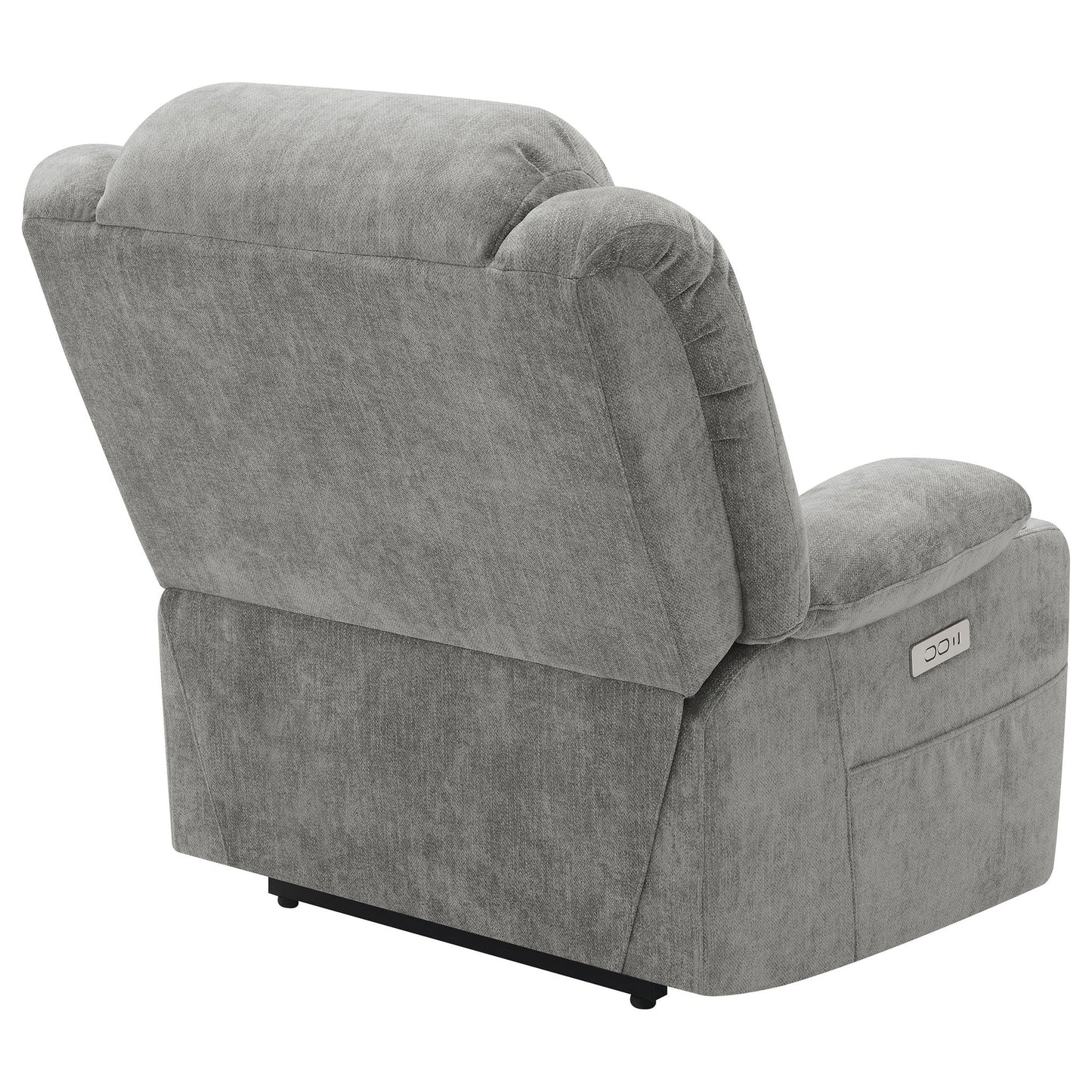 Beca Upholstered Power Lift Recliner gray fabric with cupholders and USB charging by HouseOfZazla on Tampa Home & Garden Store