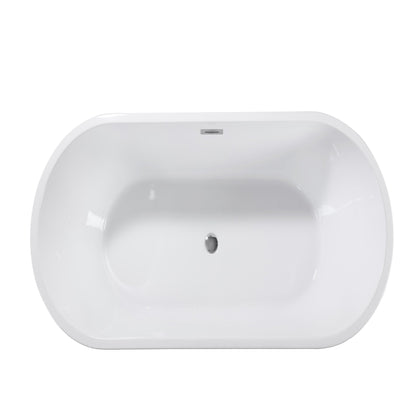 Glossy freestanding bathtub with toe-tap drain in white acrylic by HouseOfZazla on Tampa Home & Garden Store