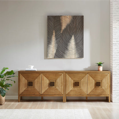 Accent Cabinet With Adjustable Shelves Natural wood by HouseOfZazla; geometric-front cabinets on Tampa Home & Garden Store