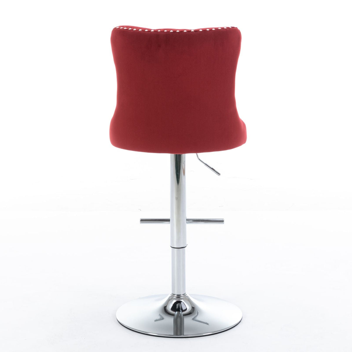 Swivel adjustable height red barstools set of 2 by HouseOfZazla with chrome pedestal base on Tampa Home & Garden Store