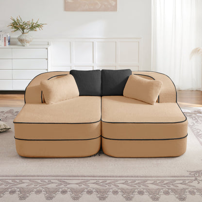 A Modern Teddy Fabric Sofa With No Assembly