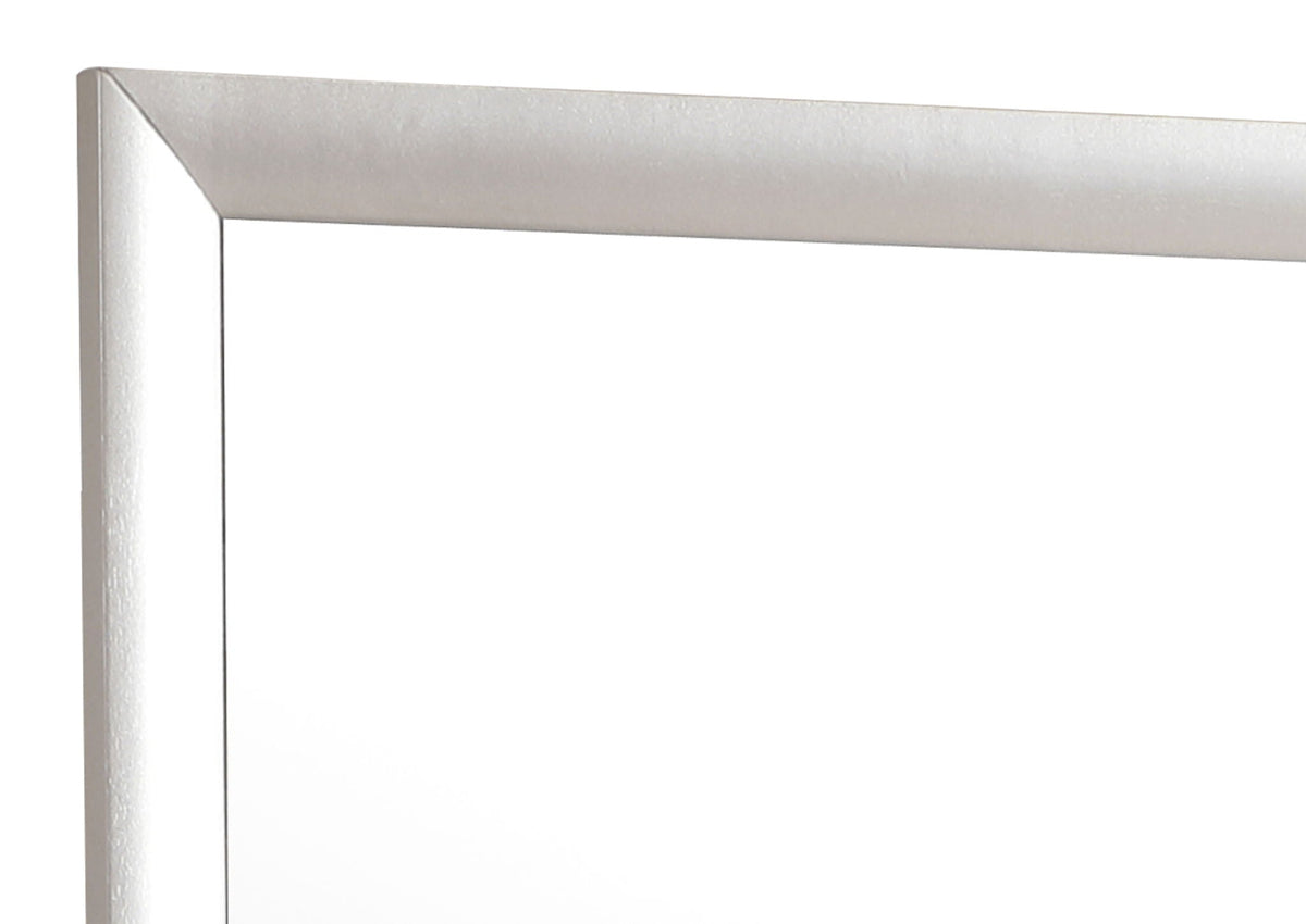 Modern design mirror Pearl Silver metal frame closeup HouseOfZazla wall mirror on Tampa Home & Garden Store