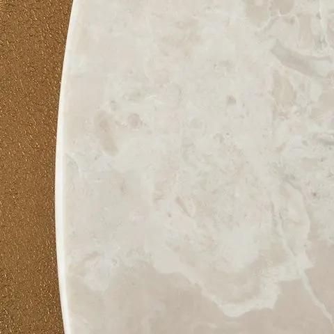 Alben Round Table with Marble Top in Goldtone