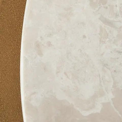 Alben Round Table with Marble Top in Goldtone