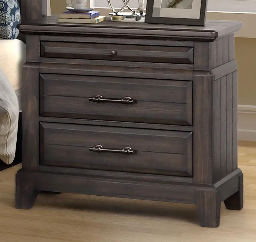 2 Drawer Nightstand With Mahogany Finish