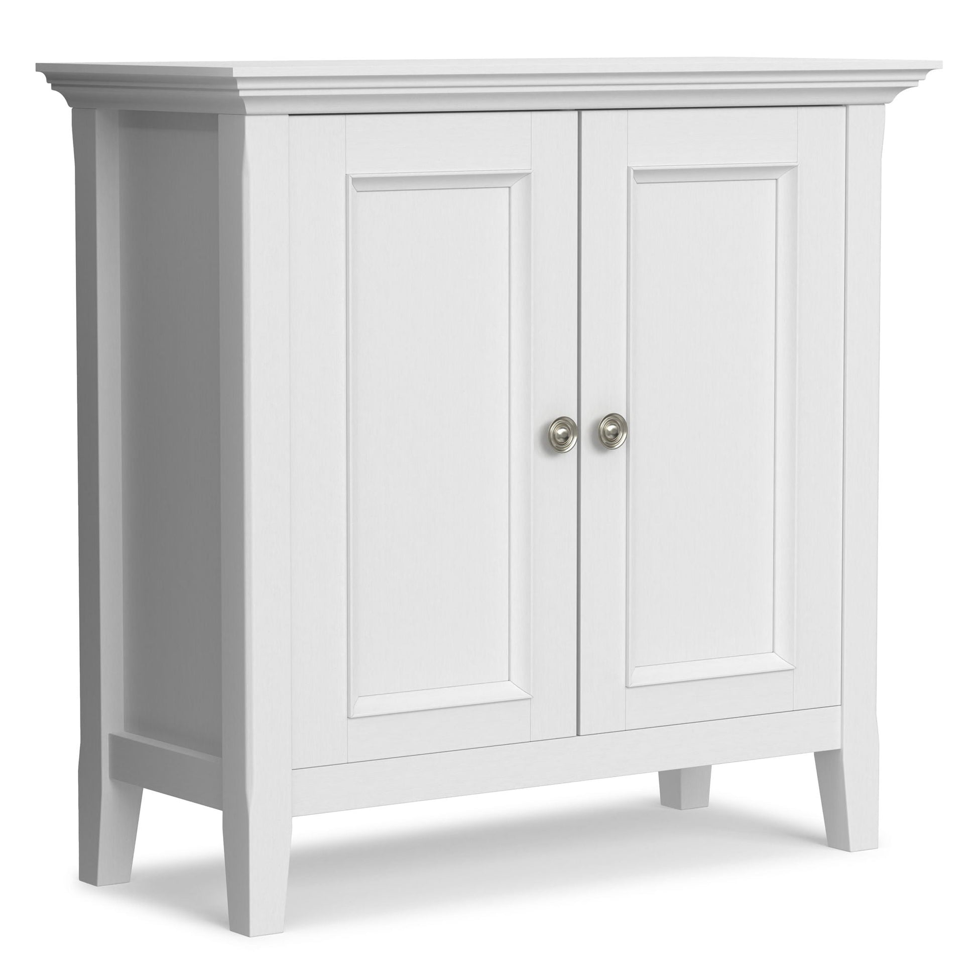 Amherst Handcrafted Low Storage Cabinet white finish accent cabinet with paneled doors on Tampa Home & Garden Store