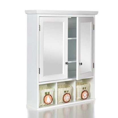 Bathroom Storage Cabinet With Mirror, White