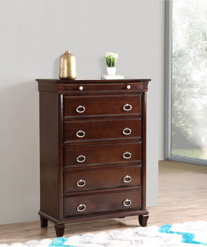 Cappuccino accent chest with felt-lined drawers; dark wood chest with pulls by HouseOfZazla on Tampa Home & Garden Store