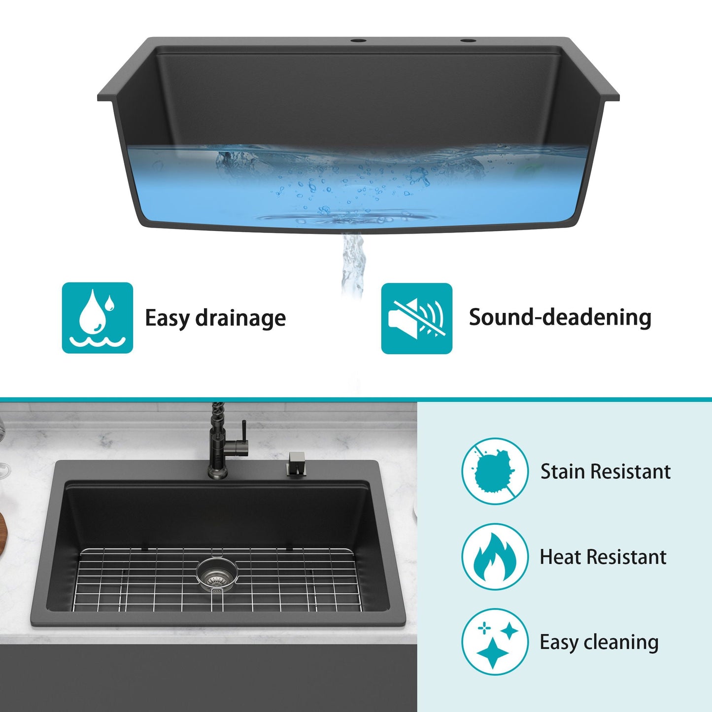 Quartz Composite Workstation Kitchen Sink