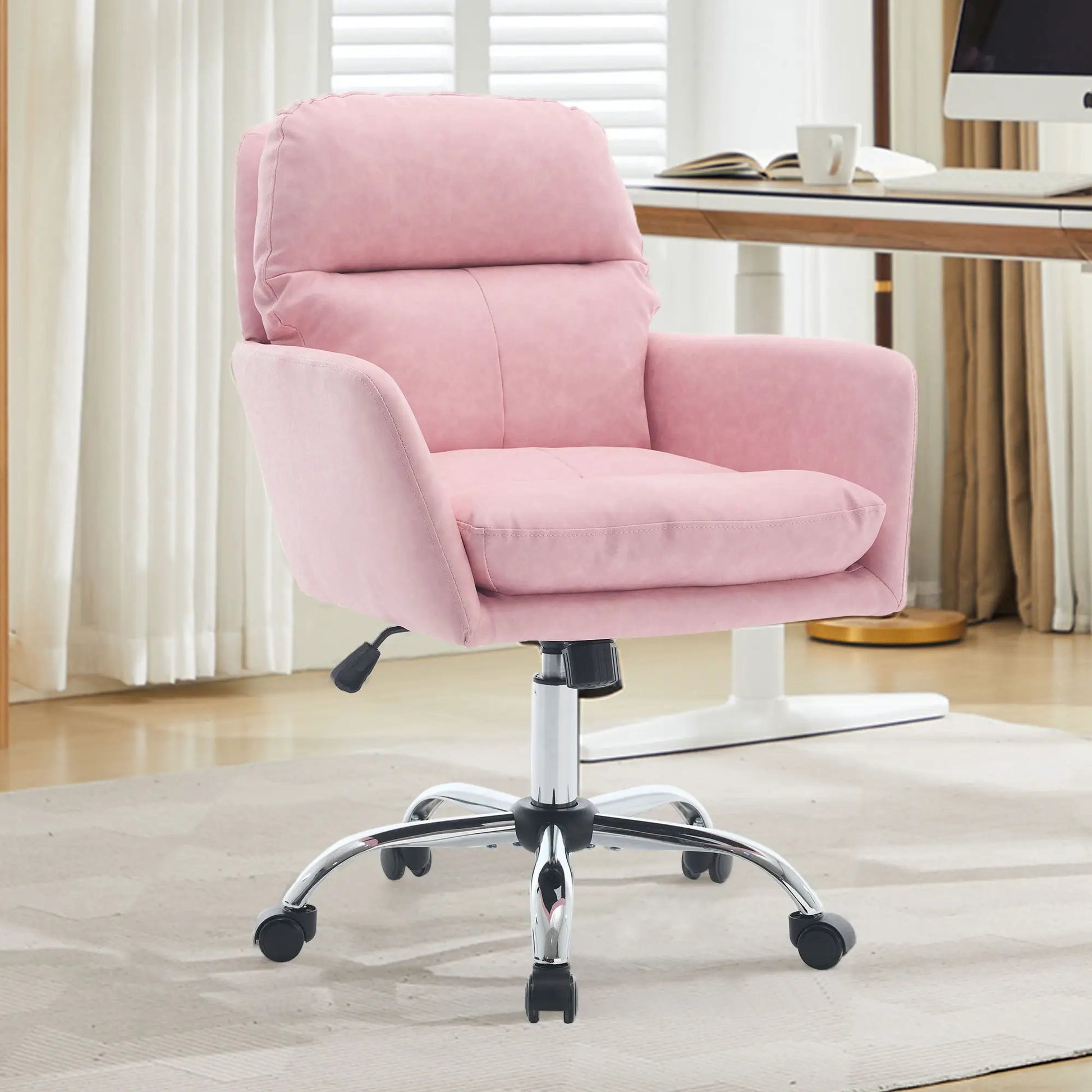 Office chair pink upholstery, adjustable height swivel by Unique Piece Furniture on Tampa Home & Garden Store