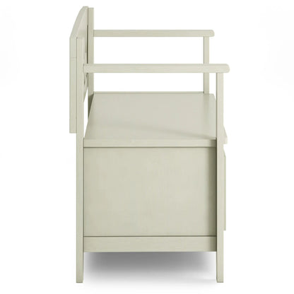 Amherst Handcrafted Entryway Storage Bench, cream finish, shelf by Unique Piece Furniture on Tampa Home & Garden Store