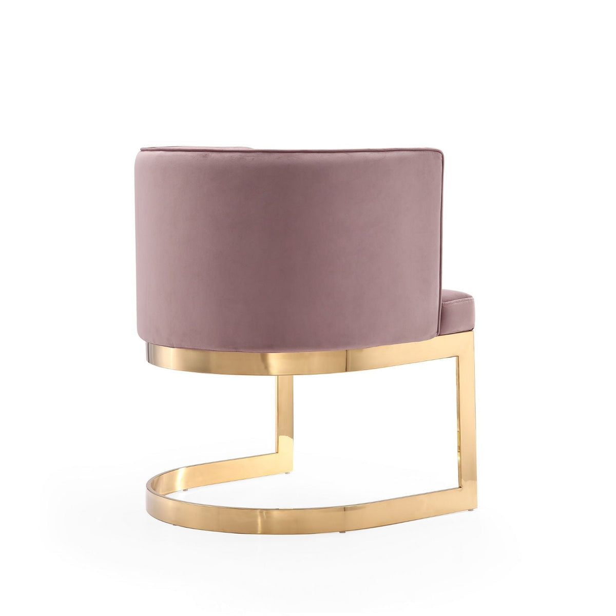 Aura Dining Chair with brass frame in pink velvet, arm chair by HouseOfZazla on Tampa Home & Garden Store
