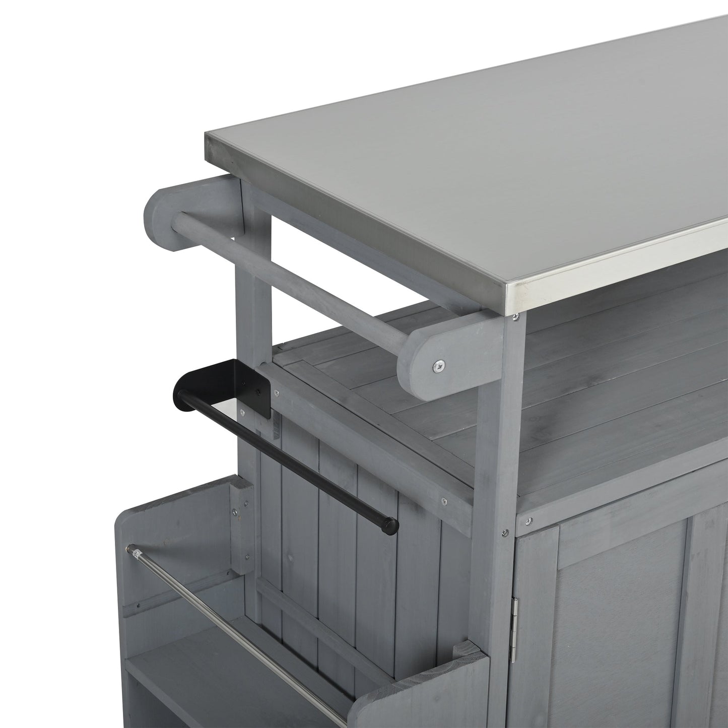 Foldable Outdoor Kitchen Island Cart gray metal by HouseOfZazla on Tampa Home & Garden Store