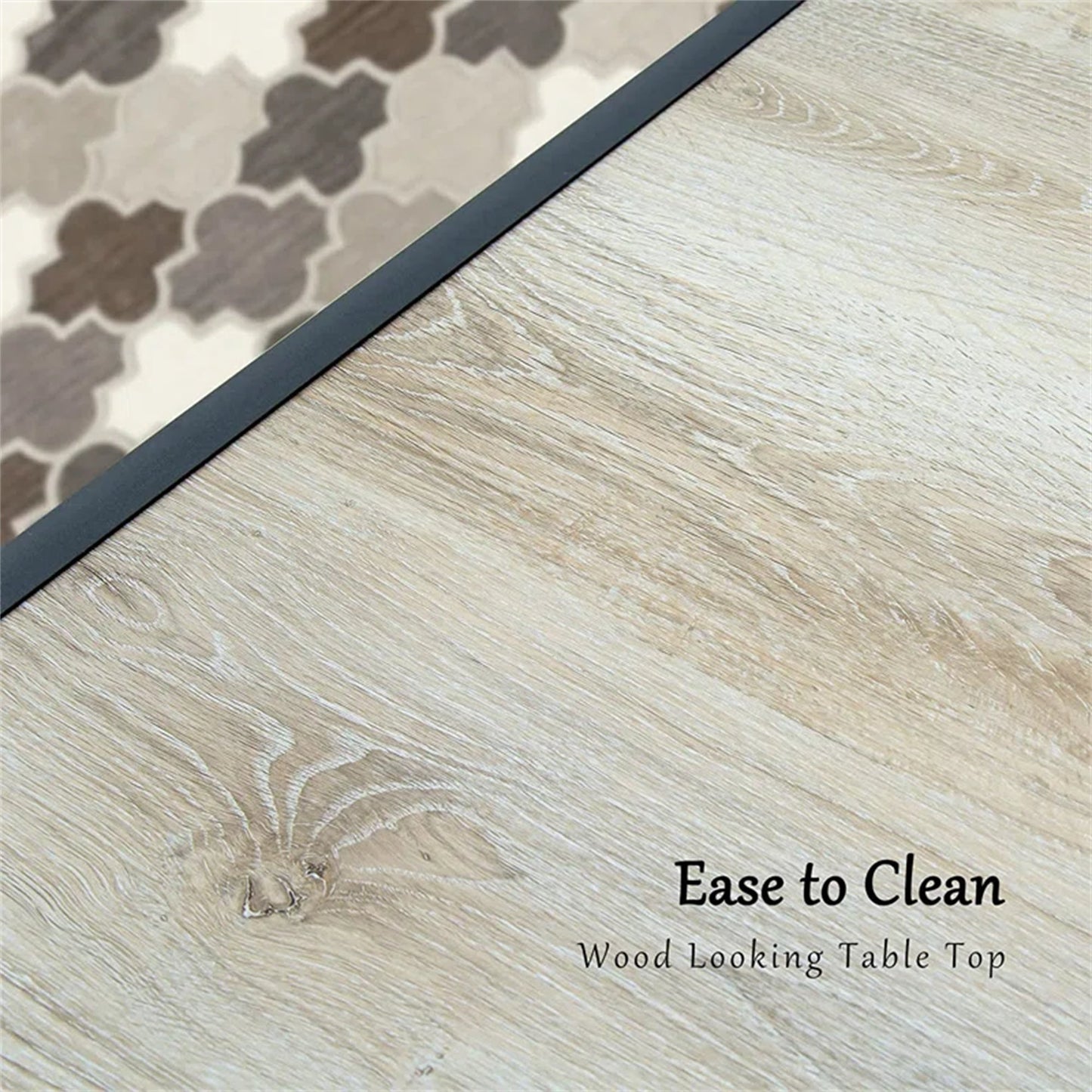 Outdoor Patio Bar Table with Wood Grain Top