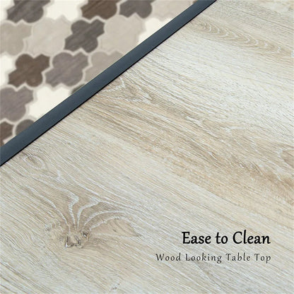 Outdoor Patio Bar Table with Wood Grain Top