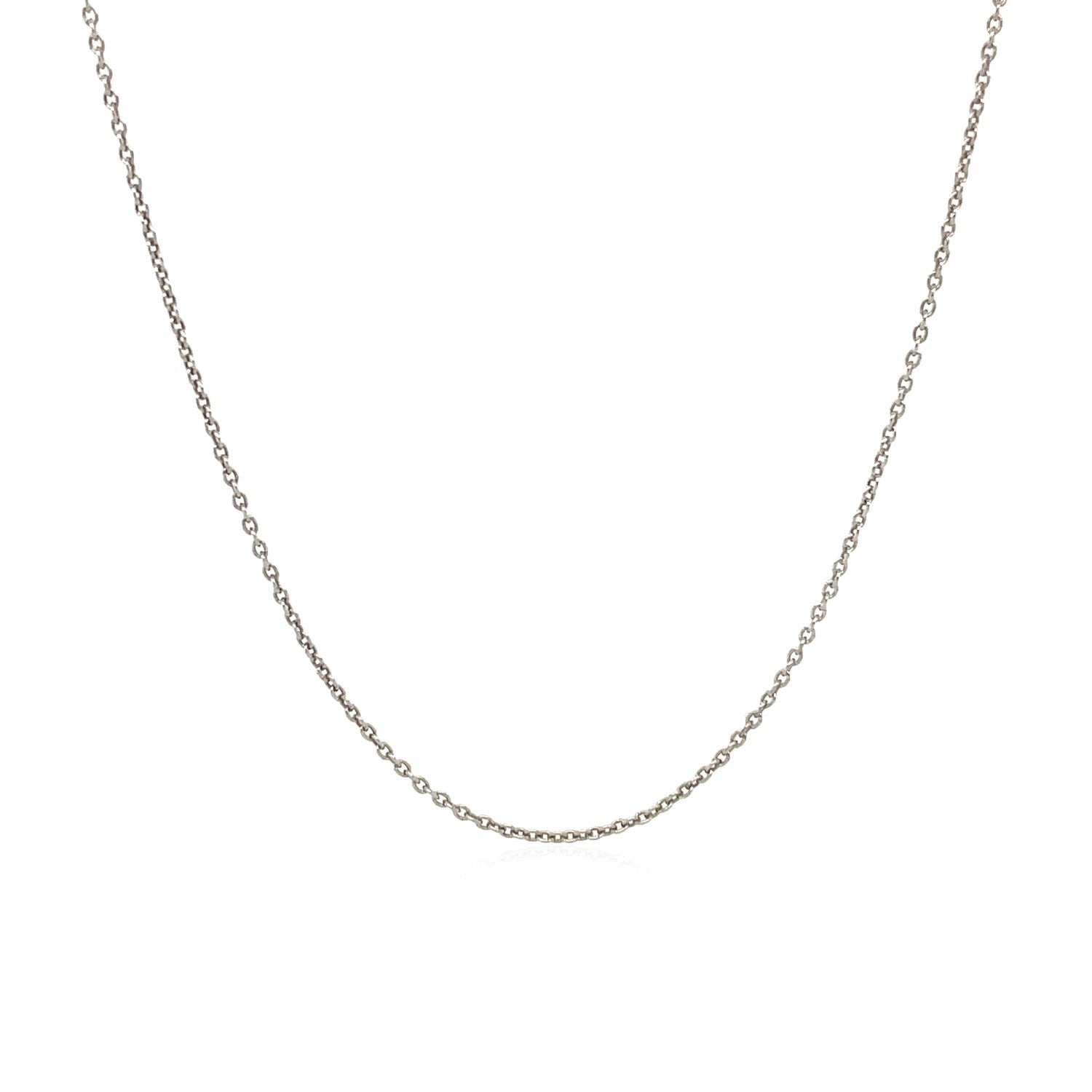 14k white gold round cable link necklace 1.1mm, silver-tone chain on Tampa Home & Garden Store