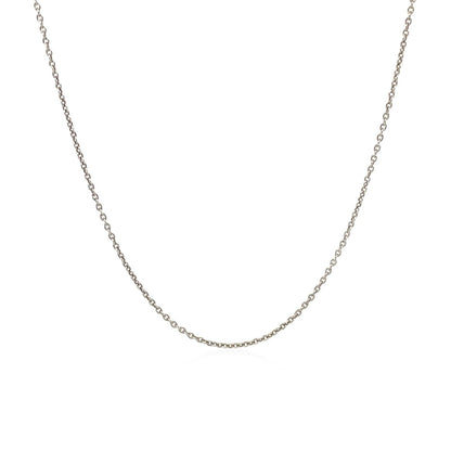 14k white gold round cable link necklace 1.1mm, silver-tone chain on Tampa Home & Garden Store