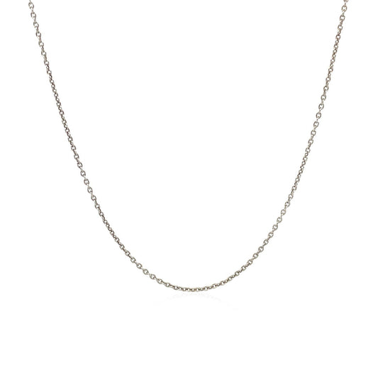14k white gold round cable link necklace 1.1mm, silver-tone chain on Tampa Home & Garden Store