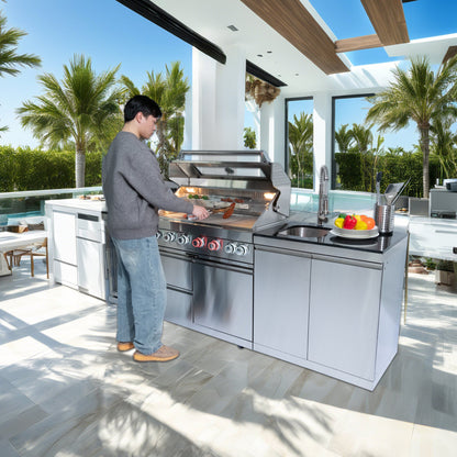 S00005 43-Inch 6-Burner Deluxe Outdoor Kitchen Grill stainless steel outdoor BBQ by HouseOfZazla on Tampa Home & Garden Store