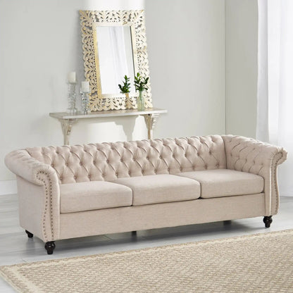 Chesterfield 3 Seater Sofa and Button Tufting