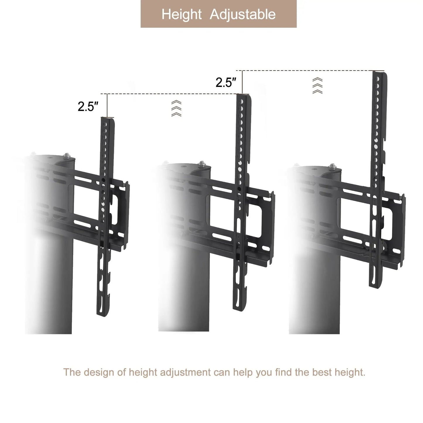 Height and Angle Adjustable Mobile TV Stand