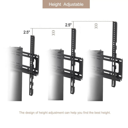 Height and Angle Adjustable Mobile TV Stand
