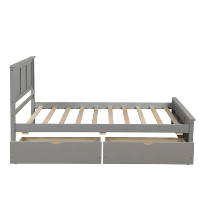 Platform storage bed gray with 2 wheel-base drawers by Unique Piece Furniture on Tampa Home & Garden Store