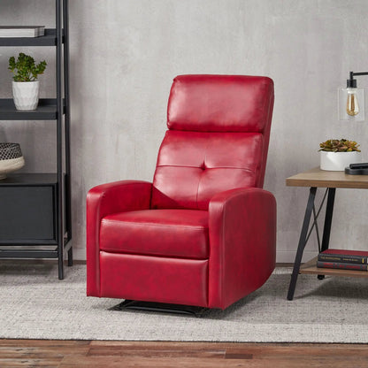 Contemporary red leather reclining chair with push-back function by Unique Piece Furniture on Tampa Home & Garden Store