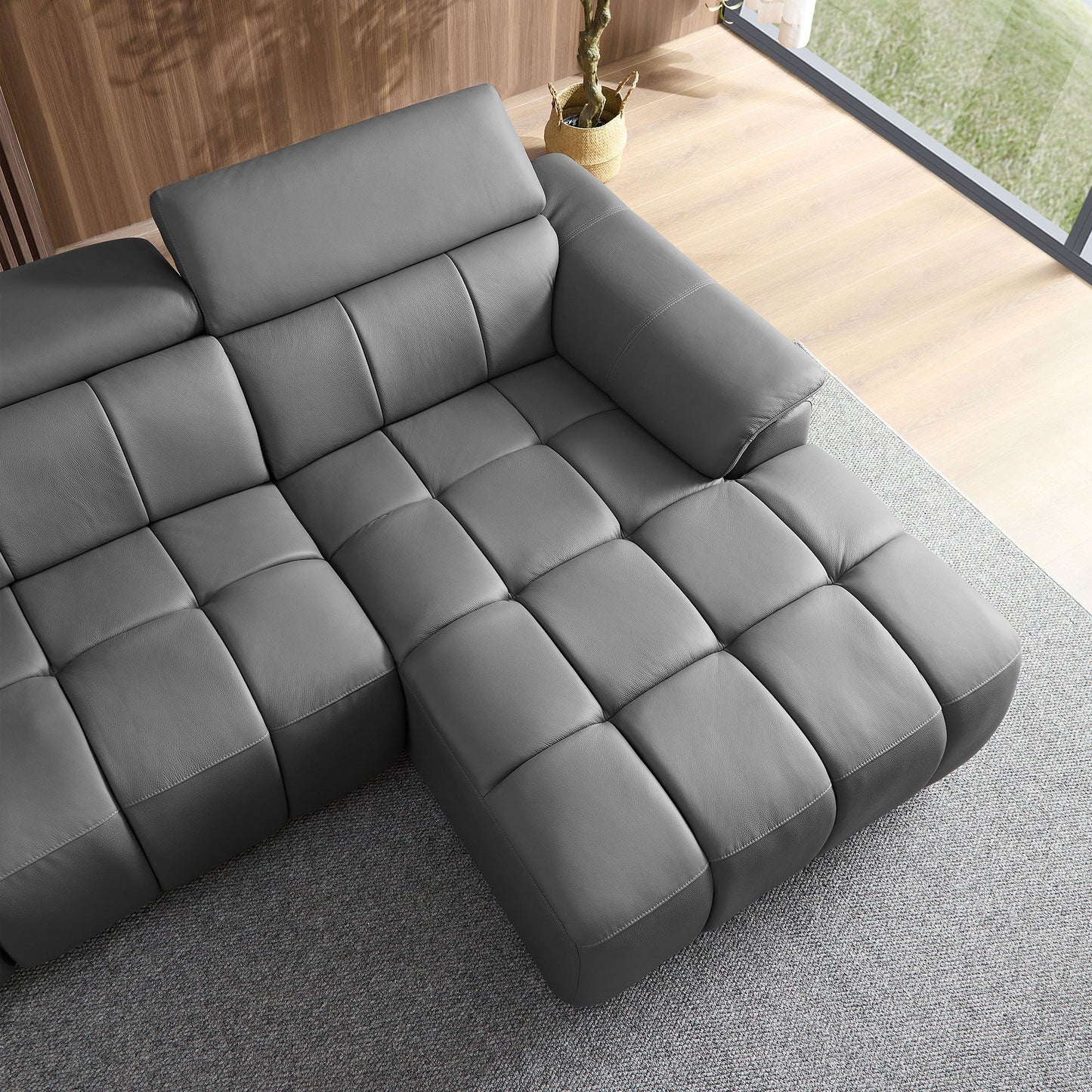 Wall-Hugger Reclining Sofa Modern Electric Control