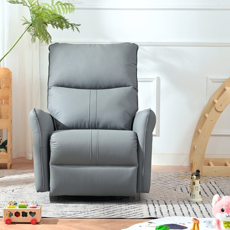 Power Swivel Rocker Recliner Chair in gray upholstery by HouseOfZazla for adults on Tampa Home & Garden Store