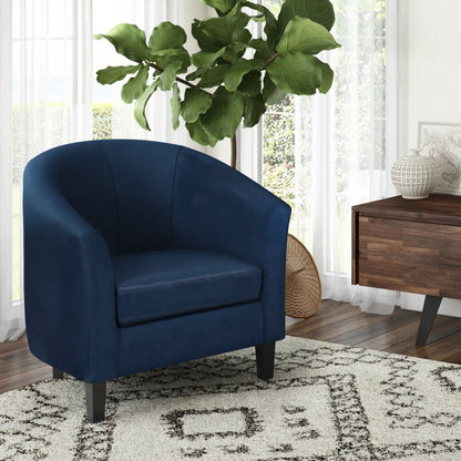 Austin Transitional Tub Chair navy upholstery with curved arms by Unique Piece Furniture on Tampa Home & Garden Store