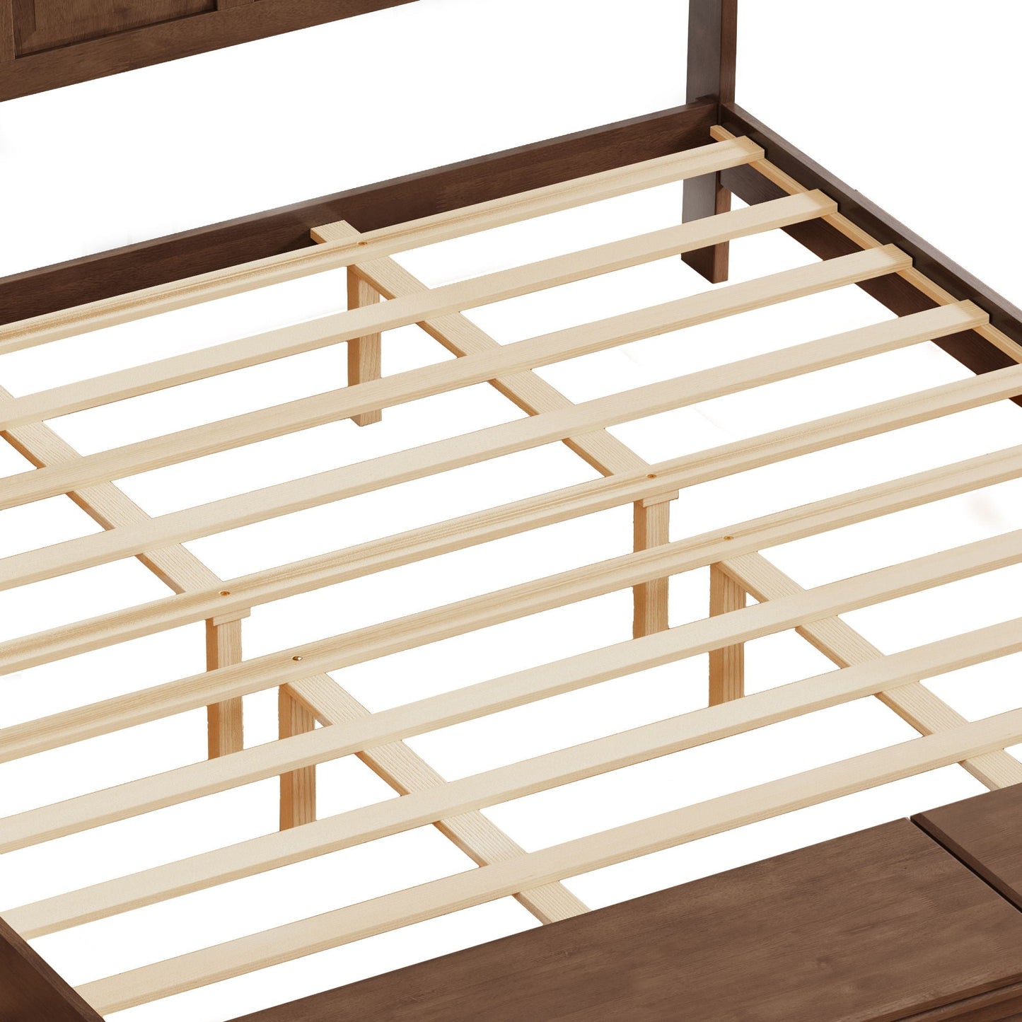 Modern Sleigh Bed with Tall Headboard and Bench