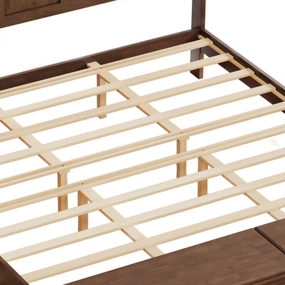 Modern Sleigh Bed with Tall Headboard and Bench