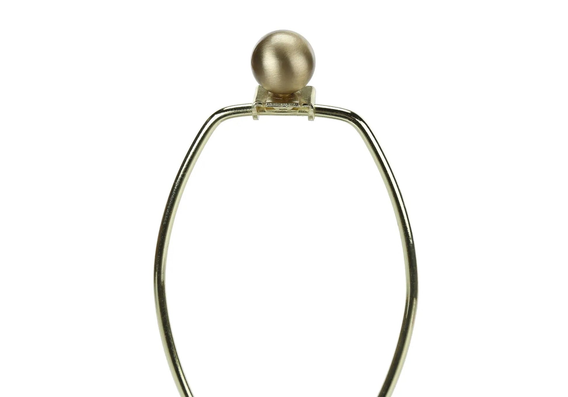 Table lamp with spherical finial atop a curved brass frame, Unique Piece Furniture on Tampa Home & Garden Store