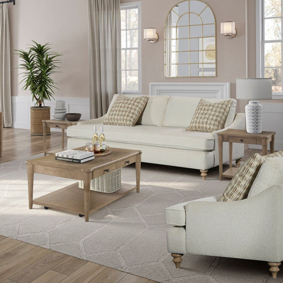 Off White Single Sofa and Reversible Cushions