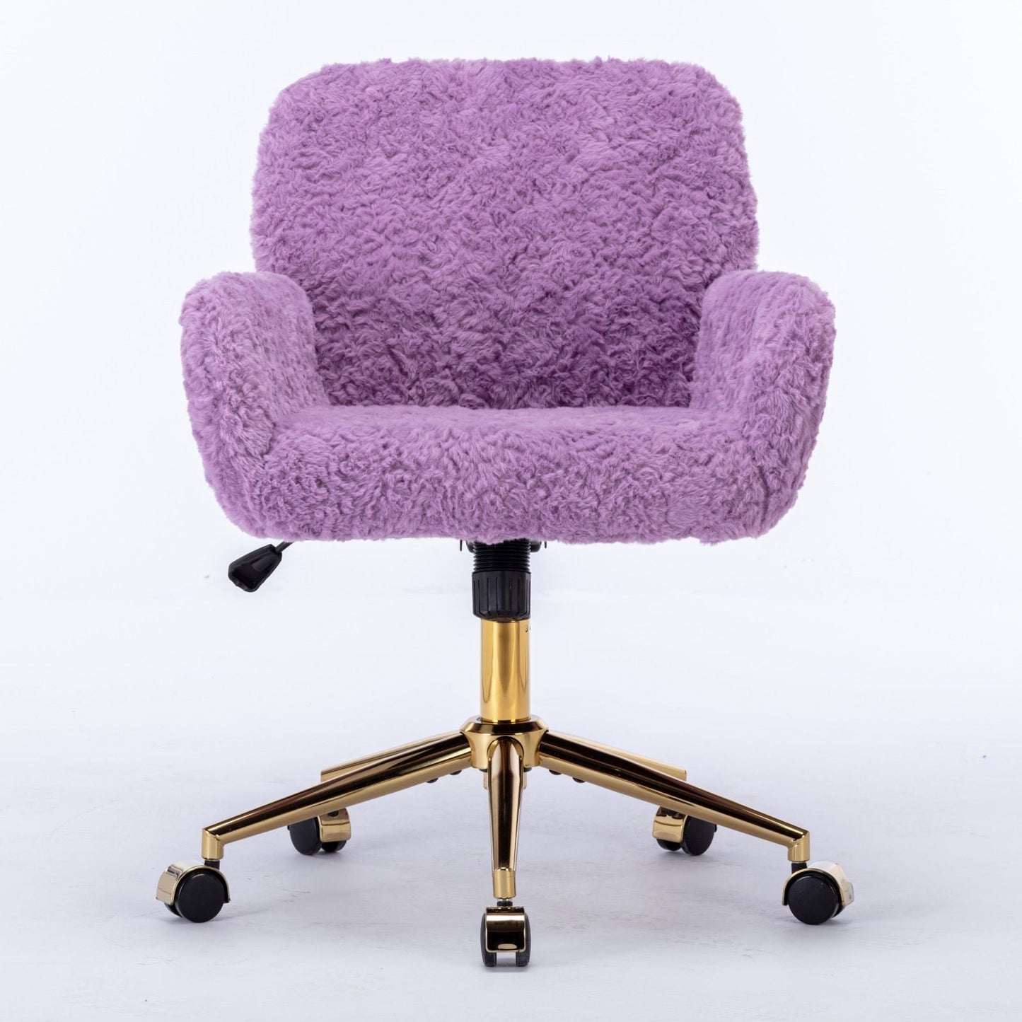 Office Chair with Rabbit Hair and Metal Base