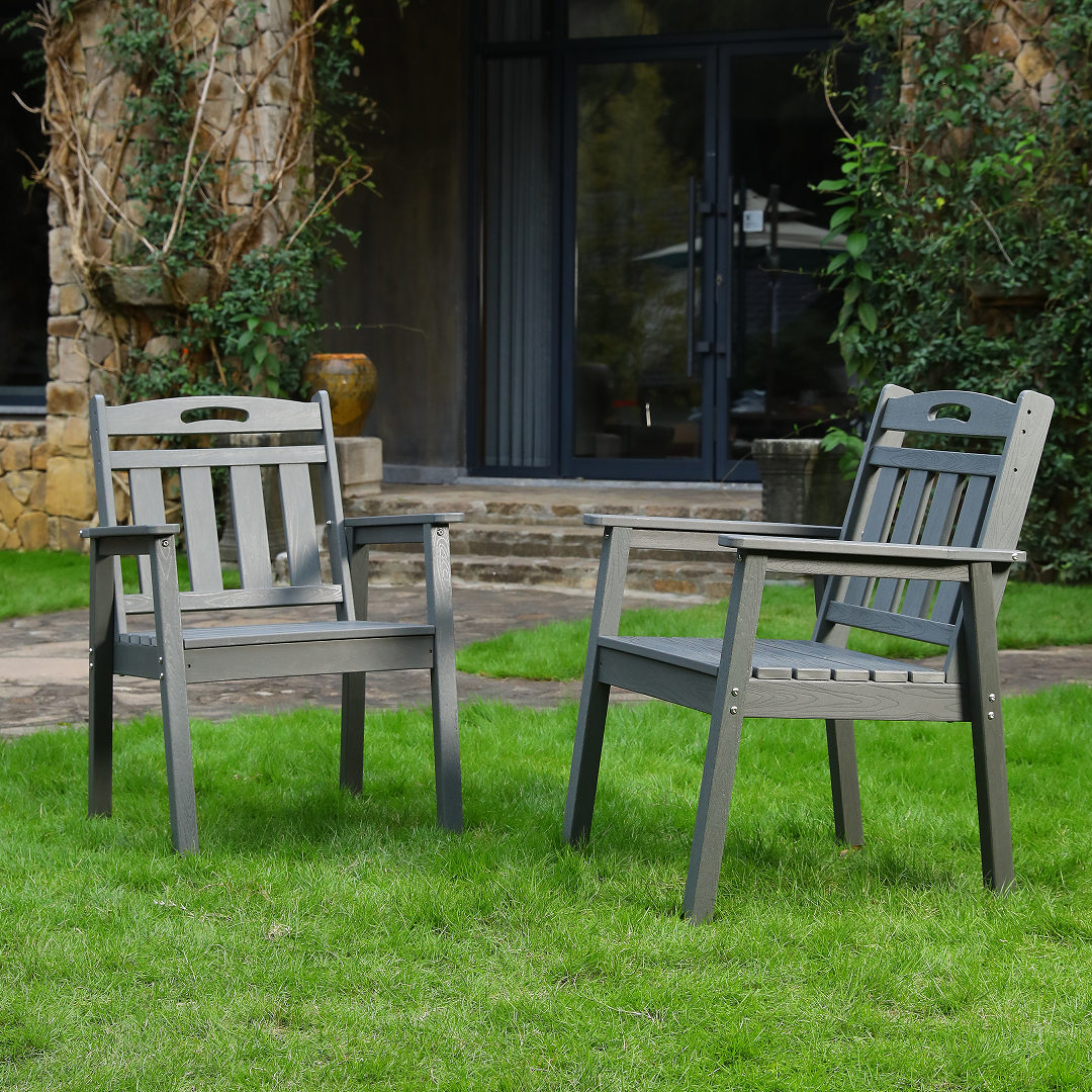 Modern HDPE Outdoor Terrace Dining Chair Set
