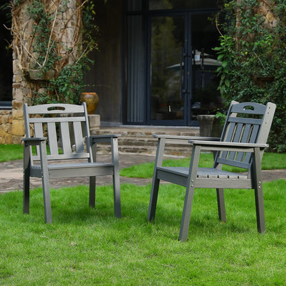 Modern HDPE Outdoor Terrace Dining Chair Set