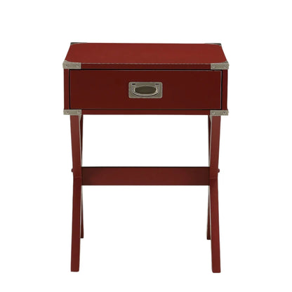 Babs Accent Table with Drawer Square Wooden Top