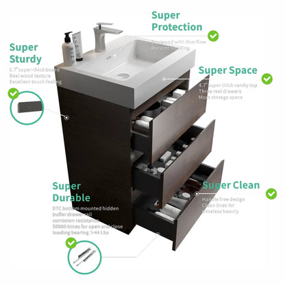 Alice Bathroom Vanity with Large Storage and Sink