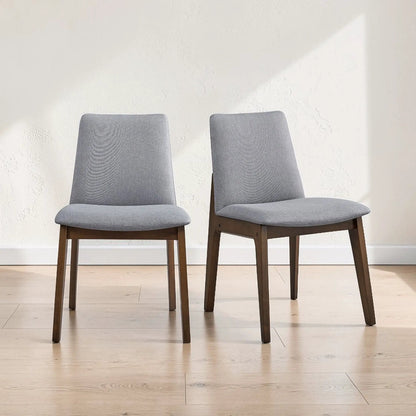Kaela Side Chair Set of 2 Light Gray Fabric